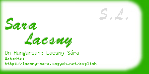 sara lacsny business card